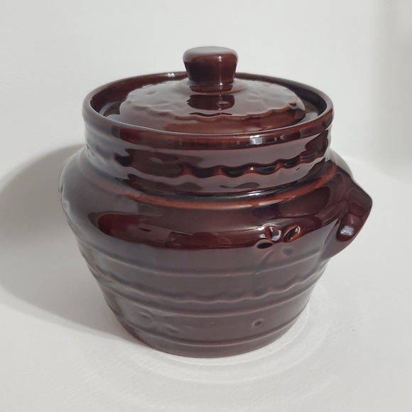 Mar-Crest Daisy Dot Pottery Bean Pot Pennsylvania Dutch Cookie Jar Colorado Brow - Picture 3 of 7